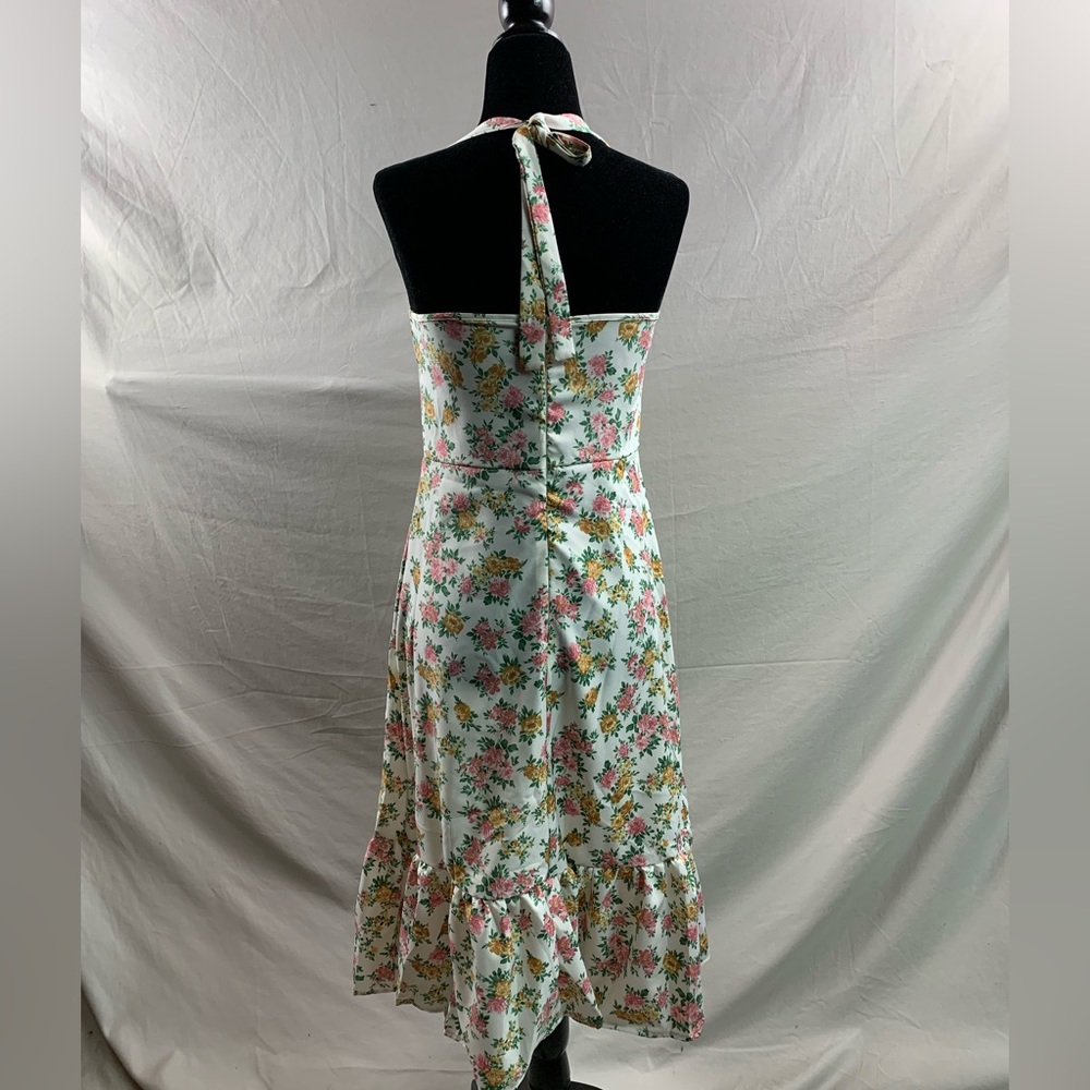 Boho Floral Print Ruffle Hem Halter Dress* - Picture 10 of 10